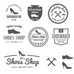 مجموعه ای از لوگوی جذاب نشان نشان یا لوگو تایپ برای کفاش فروشگاه کفش و تعمیر کفش
