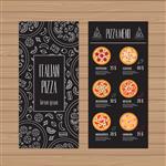 طراحی منوی پیتزا الگوی طرح بروشور و بروشور بروشور رستوران با گرافیک خط مدرن تصویر برداری