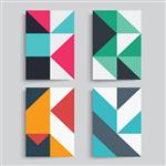 مجموعه طراحی بروشور اشکال و خطوط ایزومتریک رنگارنگ قالب های قالب A4 برای کارت ویزیت پوستر بروشور و غیره