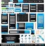 عناصر طراحی وب - سبک های مختلف فریم ها آیکون ها آگهی ها فرم های ورود به سیستم دکمه ها و موارد دیگر