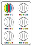 صفحات رنگ آمیزی بازی های آموزشی برای کودکان فعالیت های پیش دبستانی کاربرگ های قابل چاپ وکتور کارتونی ساده از اشیاء رنگارنگ برای یادگیری رنگ ها رنگ آمیزی توپ های ساحلی