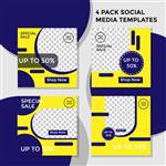 بسته رسانه اجتماعی موبایل برای فروش بنر و پوستر طراحی قالب مجموعه پیشنهاد ویژه EPS 10 تصویر وکتور