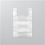 کیسه خرید پلاستیکی یکبار مصرف خالی سفید تخت با دسته وکتور EPS10