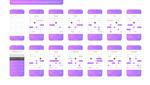 کیت وکتور مفهومی UI UX برنامه موبایل تقویم جدا شده در پس‌زمینه سفید مجموعه عناصر طراحی تقویم 2022 برای تلفن همراه و ابزارک های هوشمند دستیار برنامه ریز با الگوی چیدمان فهرست کارها