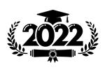 کلاس حروف 2022 برای تبریک کارت دعوت متن برای طراحی فارغ التحصیلی جشن تبریک تی شرت مهمانی فارغ التحصیل دبیرستان یا کالج وکتور در پس زمینه شفاف