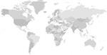 نقشه جهان در چهار سایه خاکستری در زمینه سفید نقشه سیاسی خالی با جزئیات بالا تصویر وکتور با مسیر ترکیبی برچسب‌گذاری شده هر کشور