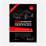 الگوی چیدمان AUTOMOTIVE SERVICES بروشور اتومبیل برای فروش و اجاره بروشور ماکت تصویر وکتور