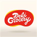 کتیبه وکتور Deli Grocery تابلوی فروشگاه بازار حروف دست ساز