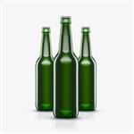 رندر سه بعدی بطری آبجو سبز در پس زمینه سفید