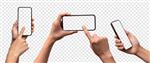 گوشی هوشمند مشکی آیفون پرو مکس با صفحه نمایش خالی برای برنامه طراحی وب سایت کسب و کار جهانی اینفوگرافیک برای آیفون و تبلیغات آیفون گوشی - Clipping Path با دست در دست آیفون