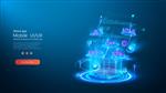 کد برنامه و زبان های برنامه نویسی در پس زمینه آبی درخشان تجربه فن آوری انتزاعی توسعه دهنده نرم افزار و یک اسکریپت کامپیوتری قالب صفحه با موضوع برنامه نویسی و توسعه