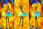 نقاشی بالرین دختر آفریقایی در حال رقصیدن چهره انتزاعی مجموعه ای از نقاشی های رنگ روغن طراح دکوراسیون داخلی هنر انتزاعی معاصر روی بوم مجموعه ای از تصاویر با بافت های مختلف
