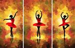 نقاشی رقص دختر بالرین فیگور انتزاعی مجموعه ای از نقاشی های رنگ روغن طراح دکوراسیون داخلی هنر انتزاعی معاصر روی بوم مجموعه ای از تصاویر با بافت های مختلف