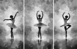 رقص دختر بالرین سیاه چهره انتزاعی مجموعه ای از نقاشی های رنگ روغن طراح دکوراسیون داخلی هنر انتزاعی معاصر روی بوم مجموعه ای از تصاویر با بافت های مختلف