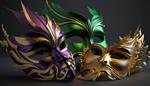 ماسک ماردی گراس بنفش سبز و طلایی زیبا با طراحی برای کارناوال برزیل کارناوال شاد کارناوال برزیل آمریکای جنوبی
