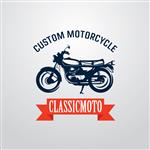 الگوی طراحی لوگو نشان موتورسیکلت کلاسیک سفارشی