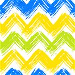 وکتور الگوی شورون بدون درز با دست نقاشی شده با قلم موی برجسته در چندین رنگ روشن زرد آبی سبز لیمویی و سفید