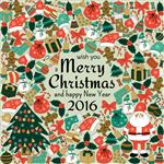 کارت تبریک کریسمس با متن برای شما کریسمس مبارک و بسیاری از ابله های زمستانی را آرزو می کنم بابانوئل اسباب بازی ها کلوچه ها آدم برفی ها صنوبر آب نبات جوراب هدایا کمان دانه های برف ستاره ها هولی دستکش و غیره