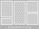 مجموعه پانل های تزئینی برای برش لیزری زیور هندسی برای دعوت عروسی پاکت نامه کارت تبریک یا کارت ویزیت قالب برای برش کاغذ چاپ حکاکی روی چوب فلز تولید شابلون