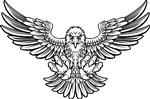 طلسم عقاب کچل آمریکایی به سبک چوب‌تراشی با چنگال‌های چنگال به جلو و بال‌های باز شده