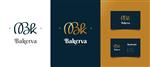 طراحی لوگوی اولیه طلای B و K در سبک دست خط آرم یا نماد BK Signature برای عروسی مد جواهرات بوتیک گیاه شناسی گل و هویت تجاری