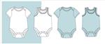 مجموعه ای از طرح مسطح مد ایزوله برای کودک رومپر نوزاد وکتور لباس بدن تصویر برداری ست لباس کودک