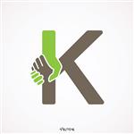 دست دادن انحصاری تایپوگرافی کلاسیک با حرف K و حرف K ترکیب لوگو نشان تک‌نگار