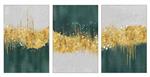 کاغذ دیواری سه بعدی هنر طراحی مینیمالیستی برای دکور دیوار ژئود رزینی کاربردی مانند نقاشی ژئود آبرنگ درخت طلایی سبز خاکستری روشن و پس زمینه فیروزه ای