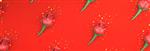 روز ولنتاین مبارک گل رز زرق و برق طلایی کنفتی در زمینه قرمز کارت پستال طرح تخت بنر طرح‌بندی نمای بالا فضای کپی متن صفحه گسترده ترکیب‌بندی صفحه تصویر رندر سه بعدی