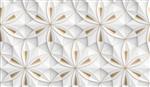 کاغذ دیواری سه بعدی به شکل پانل های هندسی سفید با خش های تزئینی طلایی گل زندگی بافت بدون درز واقعی با کیفیت بالا
